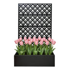 Metal Planter Raised Garden Bed with Trellis - Iron