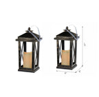 Black Lantern With LED Candle Set of 2 - Battery Operated
