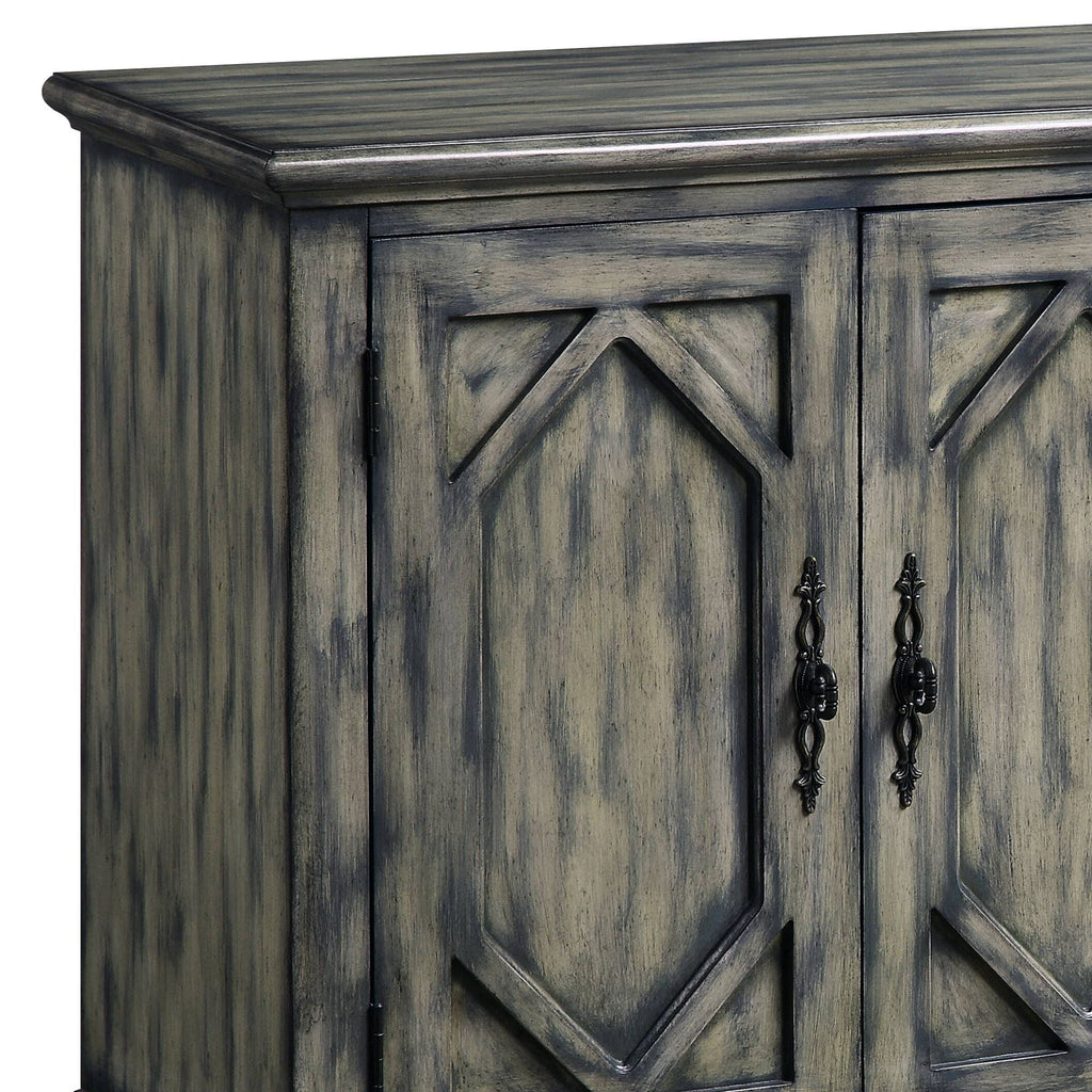 Pavan Console Cabinet with Patterned Doors - Gray