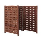 3 Panel Outdoor Air Conditioner Fence Screen with Solid Wood - Light Brown or Dark Gray