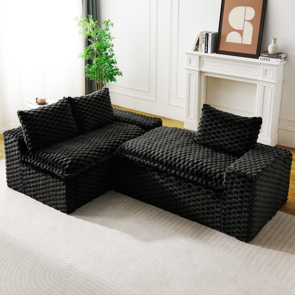 Convertible Modular Sectional Sofa with Twin Seat and Chaise - Multiple Colors