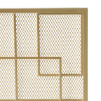 Modern Single Panel Iron Fire Screen with Fine Mesh - Black