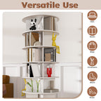 6 Tier Spinning Shoe Rack with 360° Revolving Organizer - White