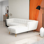 L Shape Sectional Sofa Tufted with Mid-Century Modern Design - Dark Gray or Beige