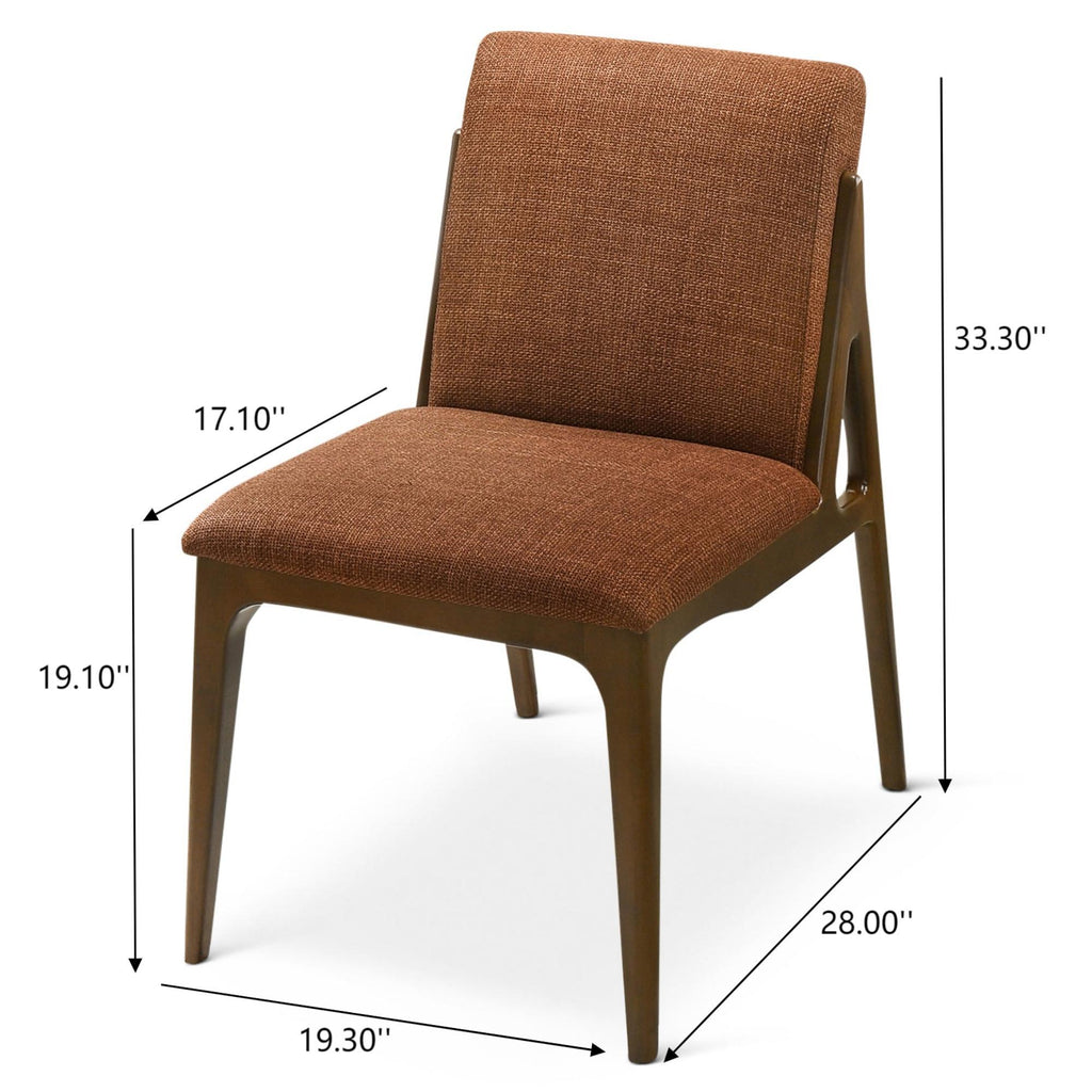 Elegant Dining Chair Set with Upholstered Fabric - Light Brown or Beige