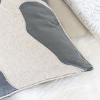 Holiday Reindeer Velvet Accent Pillow with White Appliqué - Gray and White