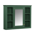Wall Mounted Medicine Cabinet with Mirror and 6 Open Shelves - Multiple Colors