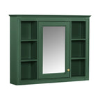 Wall Mounted Medicine Cabinet with Mirror and 6 Open Shelves - Multiple Colors