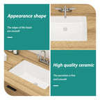 Modern Ceramic Undermount Bathroom Sink with Overflow - White or Black