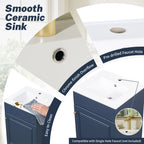 Bathroom Vanity with Sink and Adjustable Shelf - Multiple Colors