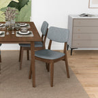 Solid Back Side Chair Set with Mid-Century Modern Design - Multiple Colors