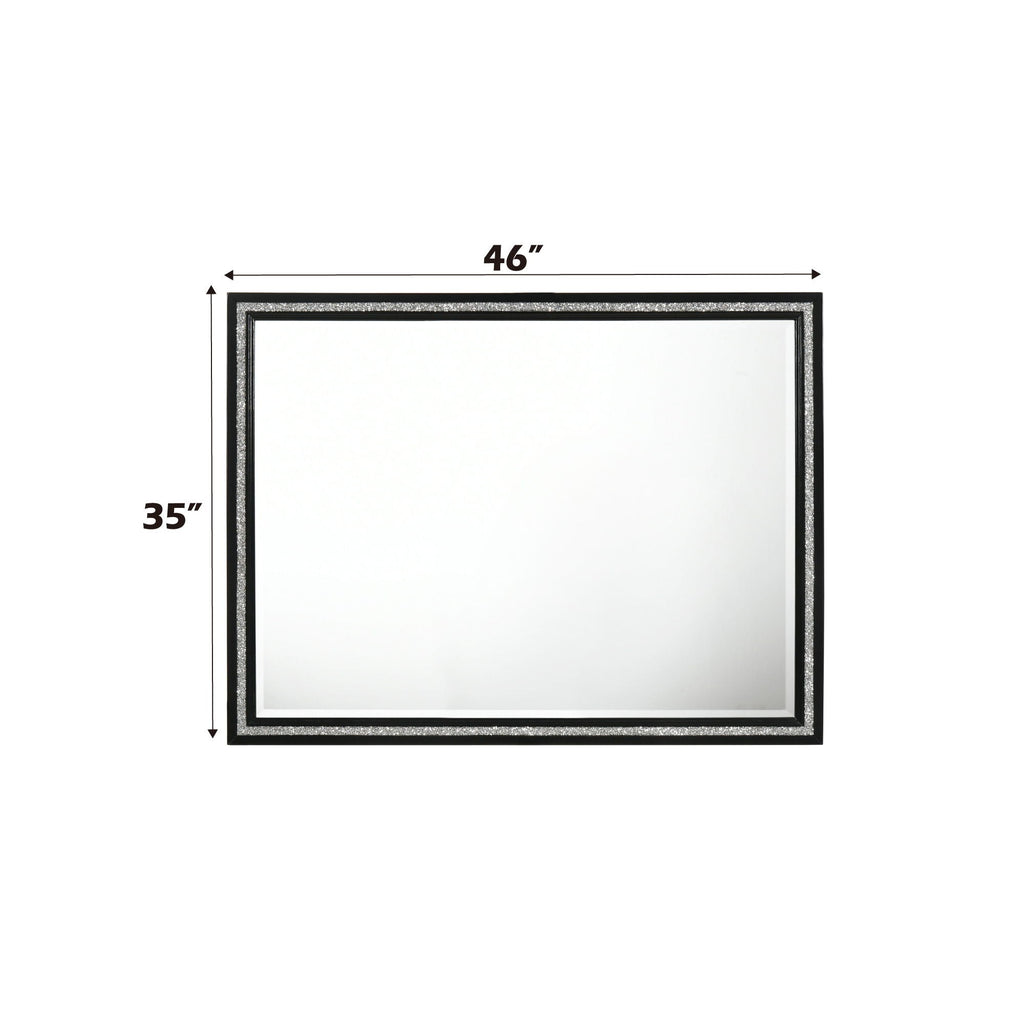 Haiden Weathered Mirror with Beveled Glass - Black