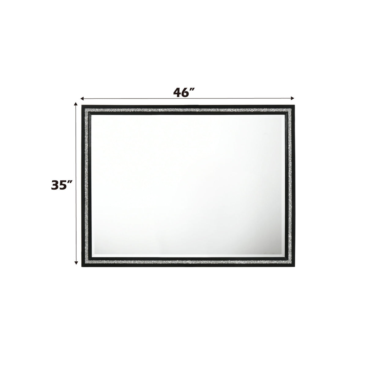 Haiden Weathered Mirror with Beveled Glass - Black