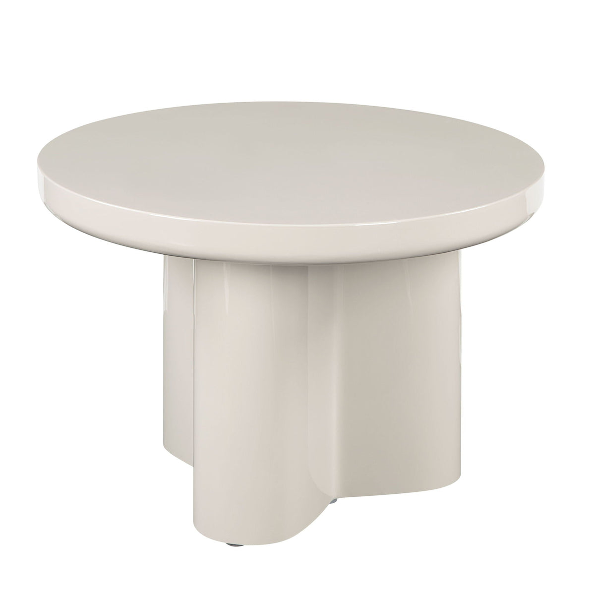 Light Gray End Table with High Gloss Finish - Joane