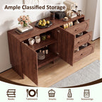 59.1" Buffet Sideboard with Adjustable Shelf and 3 Drawers - Walnut