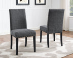 Biony Espresso Wood Dining Set with Nailhead Trim Chairs - Gray