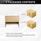 Modern Bathroom Vanity Combo with Single Resin Sink and Storage Cabinet - Light Brown