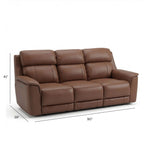 Dual Power Reclining Sofa with Adjustable Headrest - Blue, Dark Brown, Dark Gray