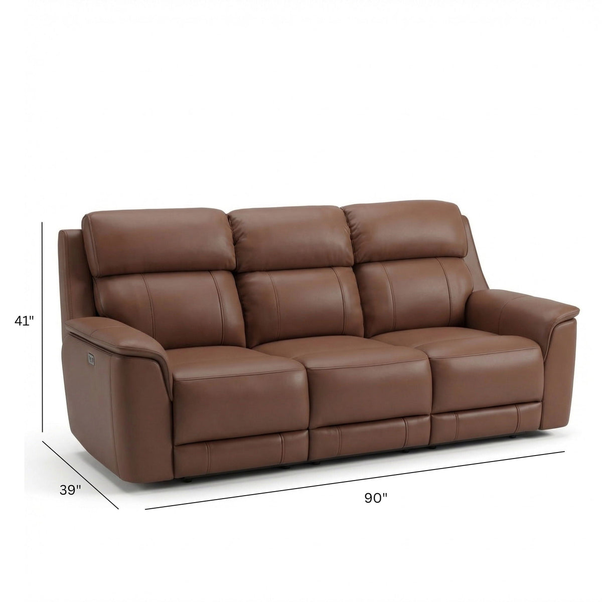 Dual Power Reclining Sofa with Adjustable Headrest - Blue, Dark Brown, Dark Gray