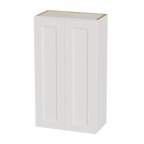 White Shaker Solid Wood Wall Cabinet with Soft-Close Doors - White
