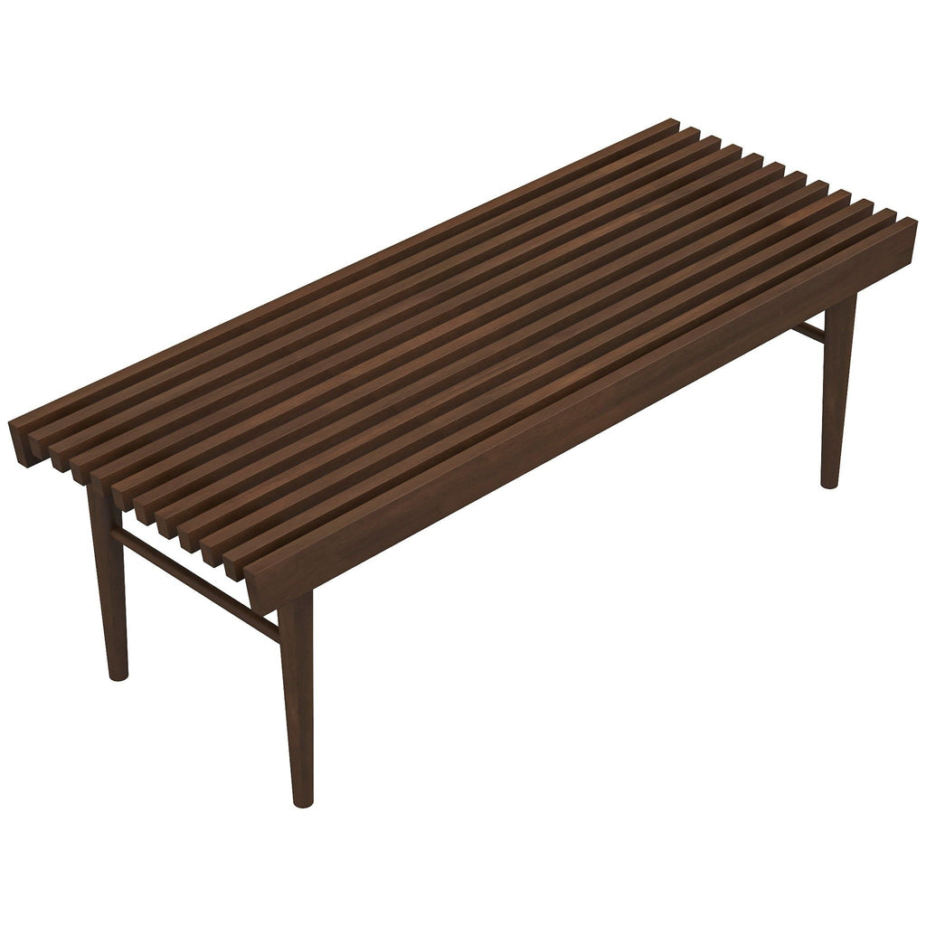 Dark Brown Wood Accent Bench with Solid Wood Frame - Mia