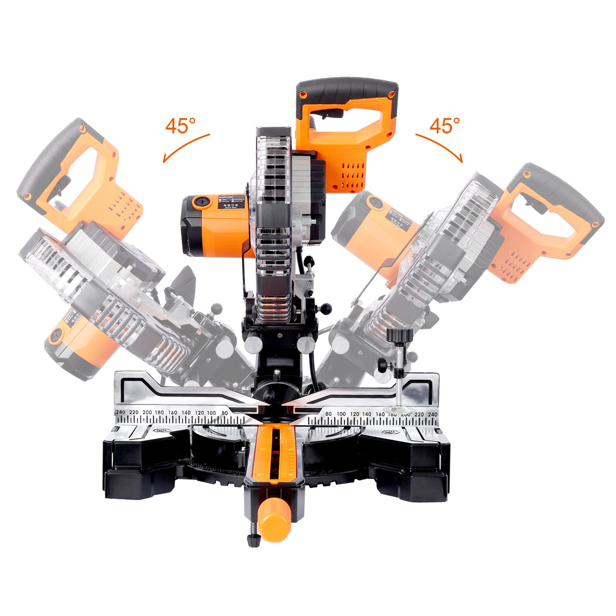 10 Inch Dual Bevel Sliding Miter Saw with LED and 2-Speed Motor - Steel