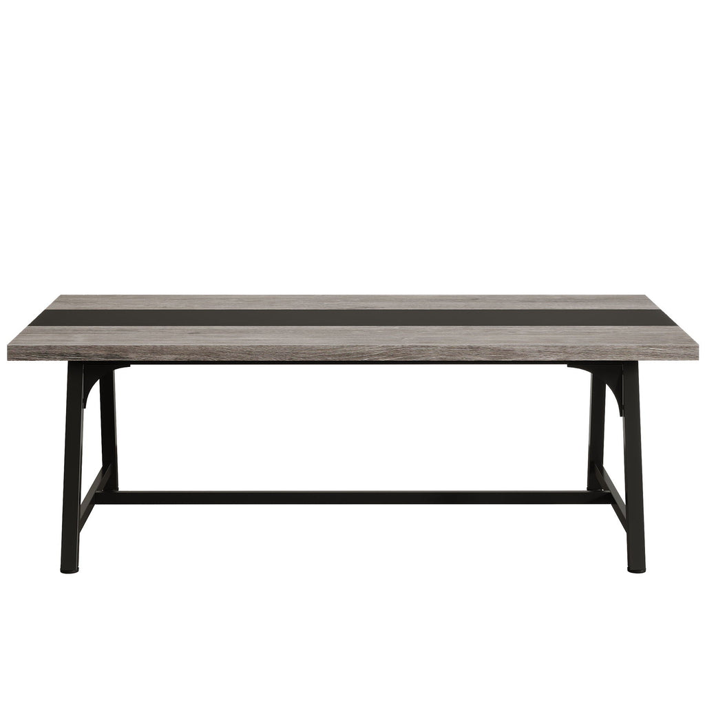 Modern Rectangular Conference Table for 6-8 People with Durable Frame - Dark Gray or Dark Brown
