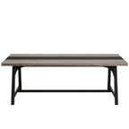 Modern Rectangular Conference Table for 6-8 People with Durable Frame - Dark Gray or Dark Brown