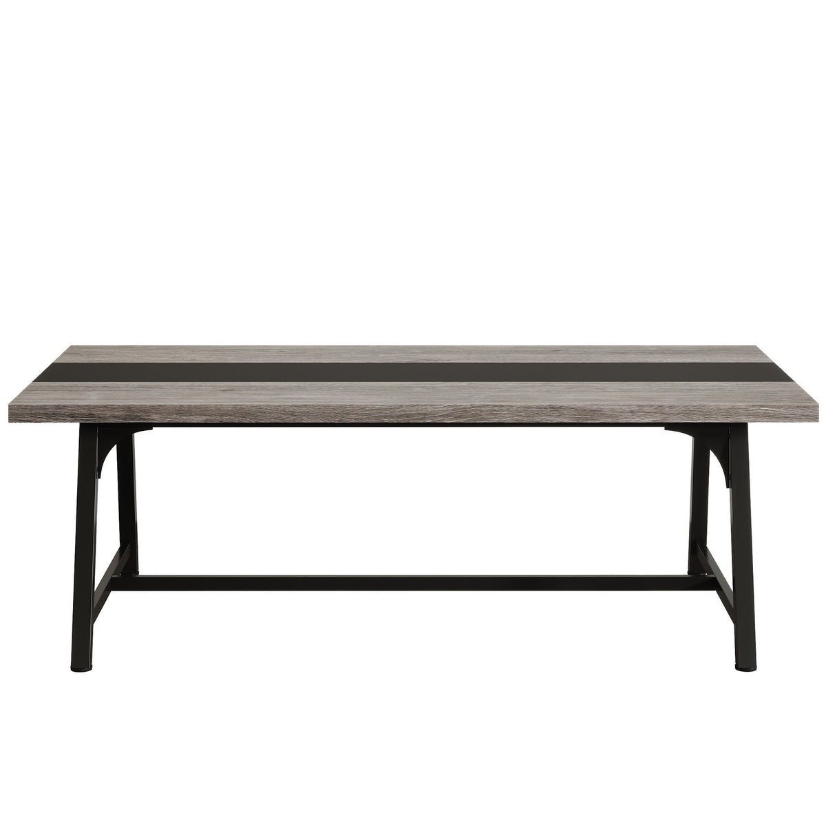 Modern Rectangular Conference Table for 6-8 People with Durable Frame - Dark Gray or Dark Brown