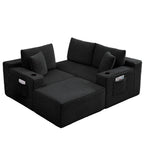 L-Shaped Sectional Sofa with Ottoman