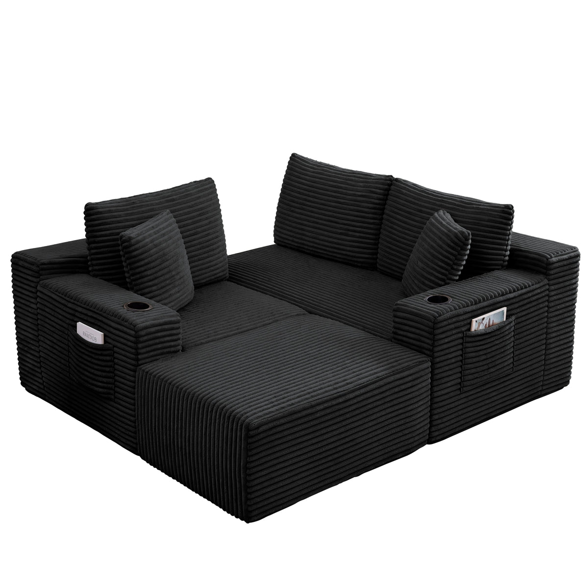 L-Shaped Sectional Sofa with Ottoman