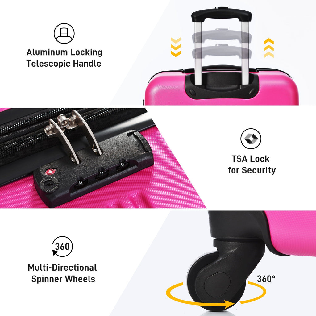 Hardshell Luggage Sets 4 Pieces with TSA Lock and Spinner Wheels - Multiple Colors