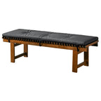 Black Upholstered Bench with Solid Wood Frame - Lucia