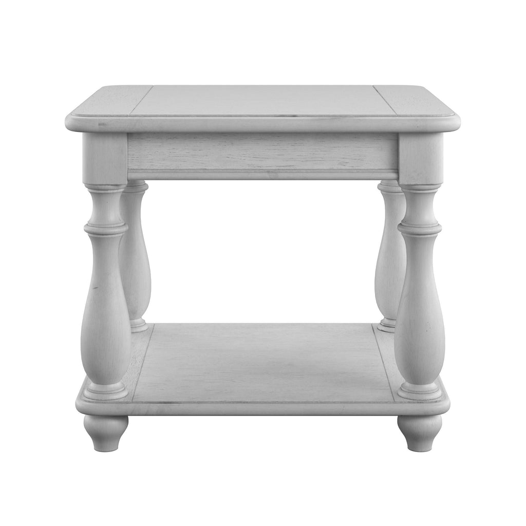 Square End Table with Coastal-Inspired Finish - Gray