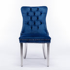 Contemporary Upholstered Dining Chair Set with Nailhead Trim - Multiple Colors