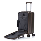 ABS Spinner Wheel Luggage Set with Cosmetic Case - Brown