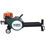 Portable Double Flywheel Electric Log Splitter 7 Ton with Auto Return - Gray