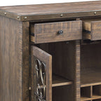 Raphaela Server With Cup Holder & Wine Rack - Cherry