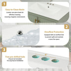 Elegant Bathroom Vanity with Ceramic Sink and Storage - White or Green