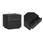Modern Nightstand with Two Drawers - Chrystie - Black or Light Brown