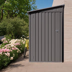 Lean-To Storage Shed with Windows and Sloping Roof - Gray