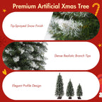 Pre-Lit Snow Flocked Pencil Christmas Tree Set - White (3-Pack)