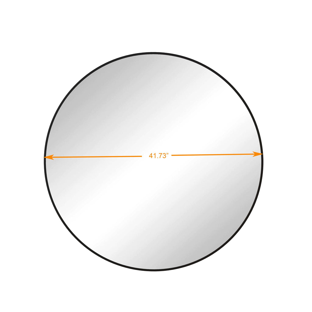 Metal Framed Circular Wall Mirror with Modern Design - Black or Gold