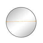 Metal Framed Circular Wall Mirror with Modern Design - Black or Gold