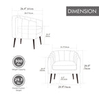 Vanity Barrel Accent Lounge Chair with Wraparound Backrest - Black or Dark Green