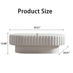 Fluted Storage Table with Lift-Off Lid - Cream White