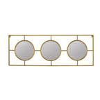 Rectangular 3-Piece Wall Mirror with Iron Frame - Gold or White