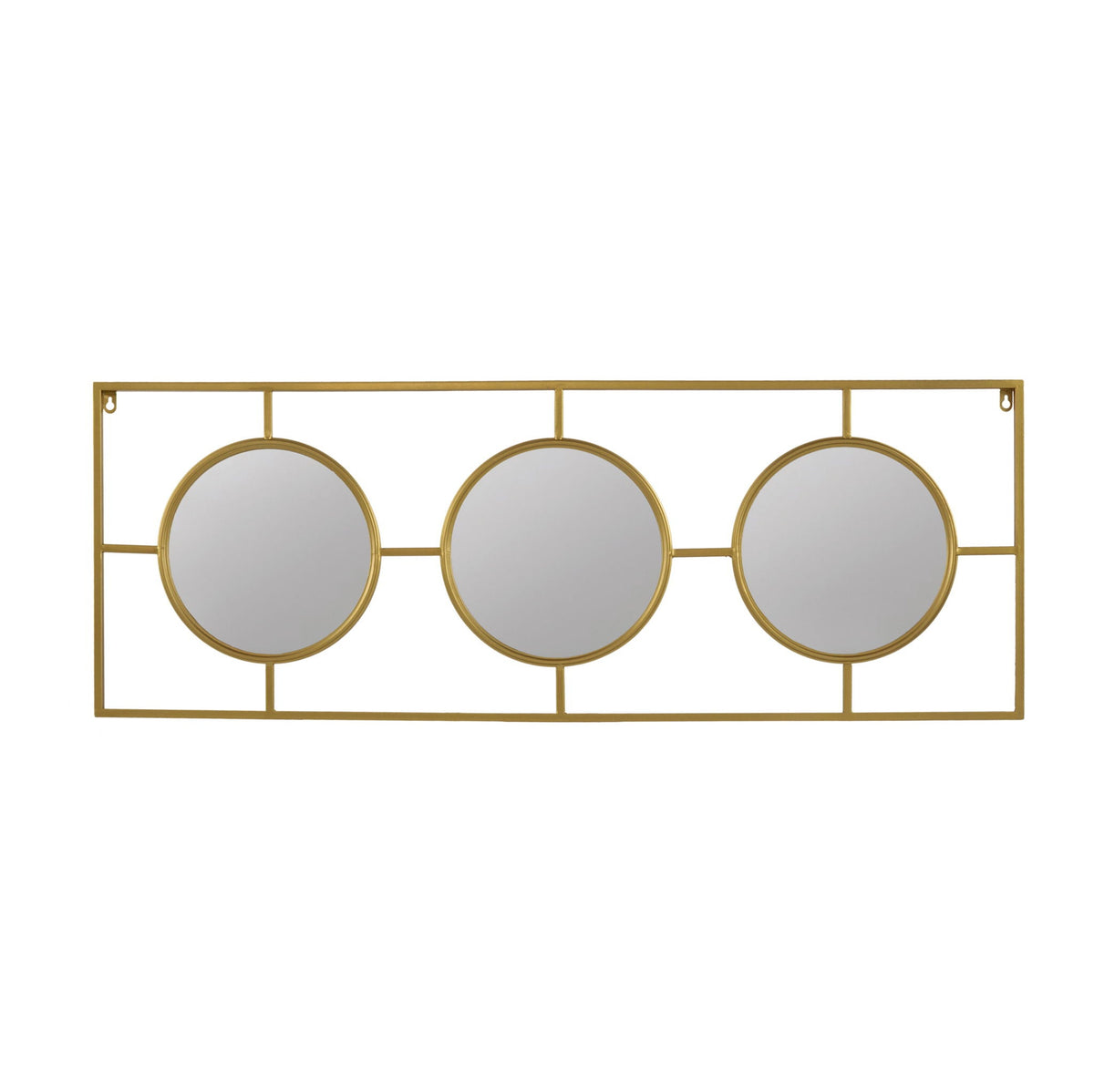 Rectangular 3-Piece Wall Mirror with Iron Frame - Gold or White