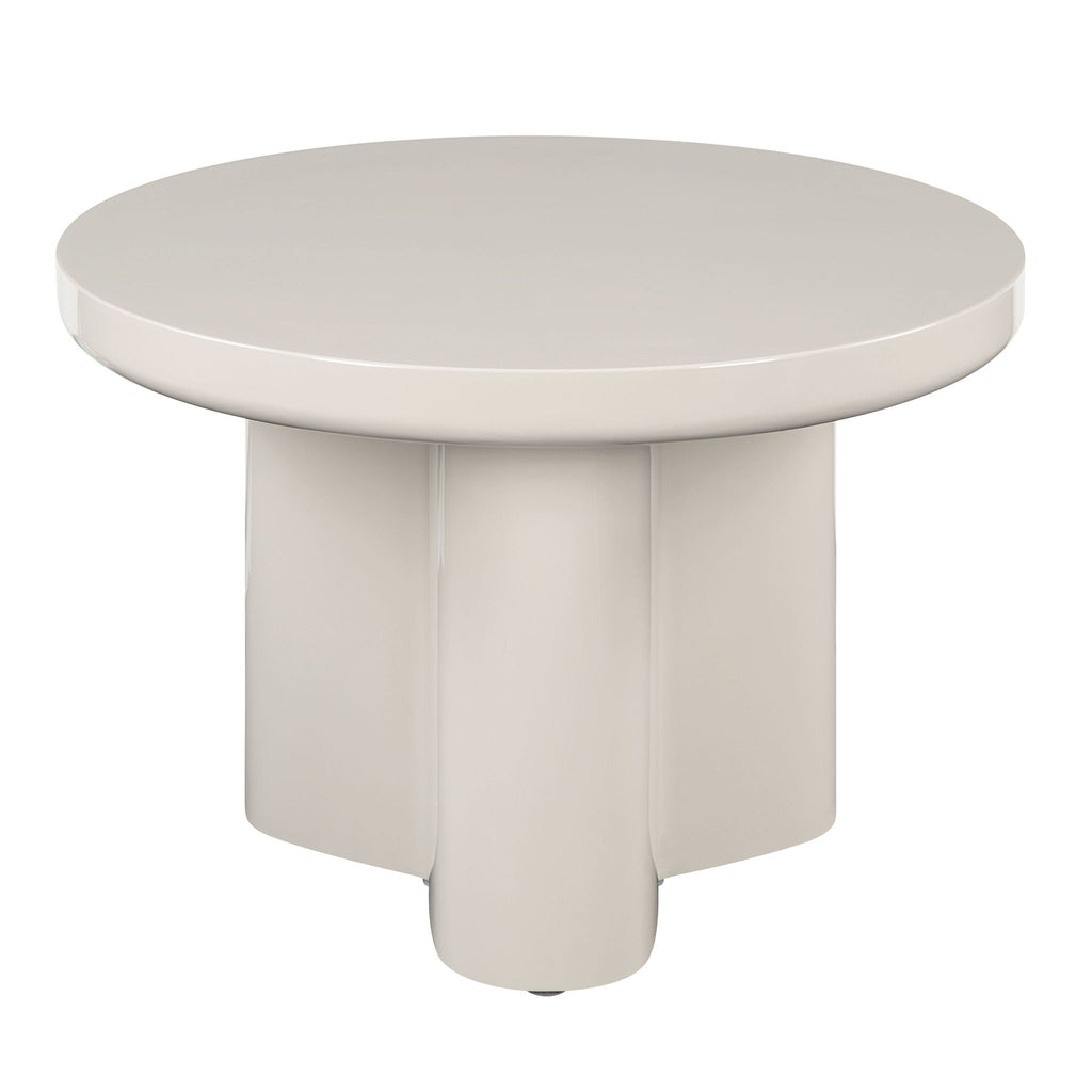Light Gray End Table with High Gloss Finish - Joane
