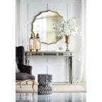 Round Sunburst Wall Mirror With Wall Decor